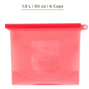 ZipTop Stand Up Silicone 6-Cup Food Storage Bag- Pink